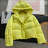 Winter Solid Color Hooded Puffer Jackets